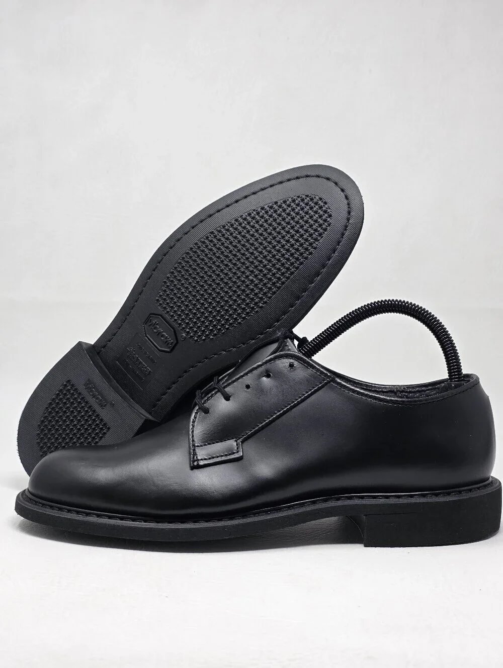 Bates Mens Size 7.5 D Leather Uniform Oxford Dress Shoes 00968 Vibram Soles